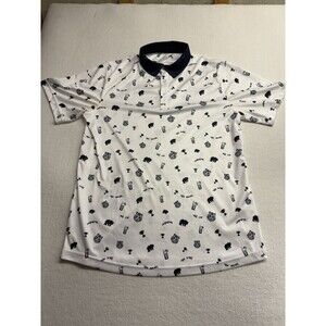 Swannies Polo Mens L Tiger, Bear Legends Print Golf Performance